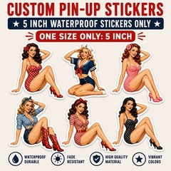 Custom Pin-Up Sticker 5 Inch Waterproof Personalized Adult Artwork