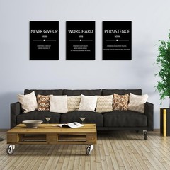 Inspirational Canvas Wall Art, Motivational Office Wall Decor, 3 Pieces Black…