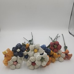 12 in. Artifical Stems Lot Of Vintage Straw Handmade Flower Flowers woven