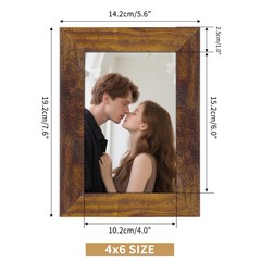 PETAFLOP Picture Frames 4×6 Rustic Frame Fits 4 by 6 Inch Prints Wall Tabletop