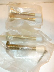 Hickory Spring Door Stops assorted w/mounting screws white beige – Lot of 8