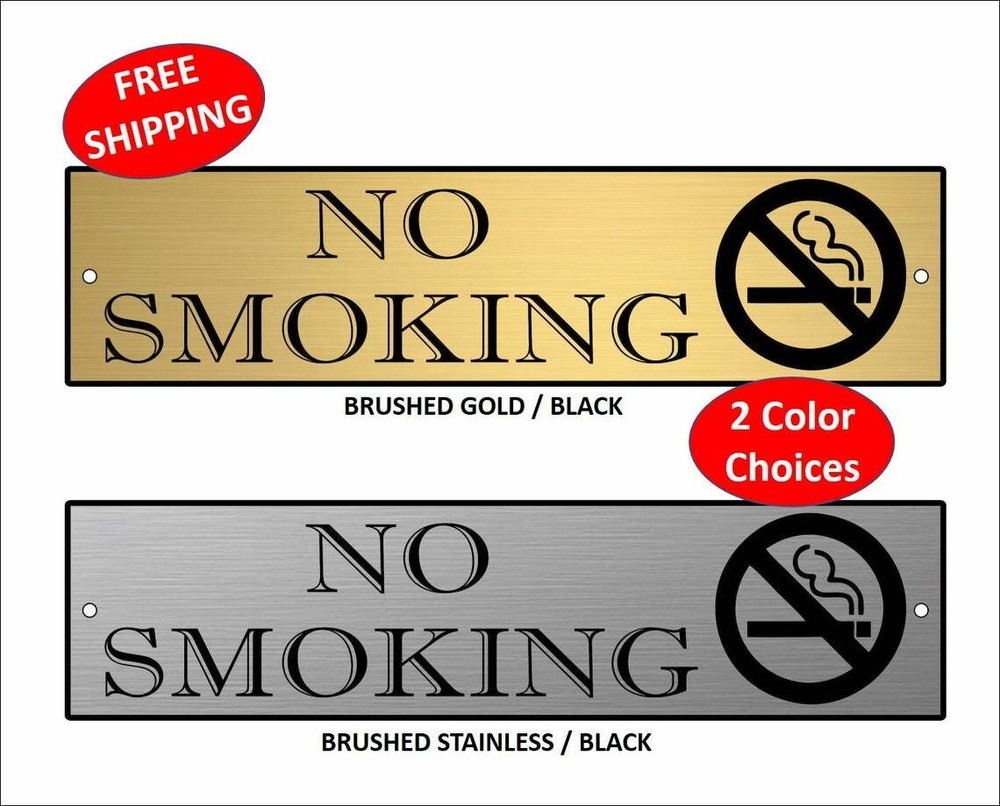 2″ x 8″ Laser Engraved «No Smoking» Plastic Door / Wall Sign