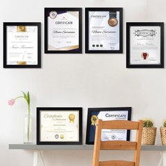 8.5 X 11 Frame Certificate Document Frame Set of 6, Diploma Frame for Wall and T