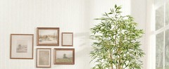 Artificial Bamboo Tree, Fake Bamboo Plant 5FT Tall with 6 Natural Real Bamboo