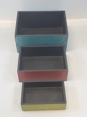 Nesting Boxes Solid Wood Made India Set Of 3 Stackable Cirque De Venise Storage