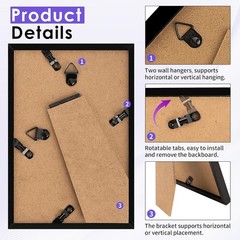 4X6 Picture Frame Set of 2 Photo Frames for 4X6 Pictures Wall Gallery Black 4X6