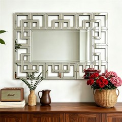 Decorative Large Rectangle Mirror for Wall Art Deco Mirror with Mirrored Frame
