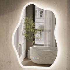 WISFOR 32″ Irregular Dimmable Wall Vanity Mirror Cloud Shape LED Bathroom Mirror