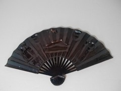 Vtg Home Decor Metal Korea Fan Wall-Hanger 10 1/2″L x 6 1/4″H Free S&H