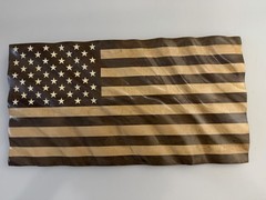 Handmade Walnut & Figured Maple American Flag Wall Art Wavy Wood Flag