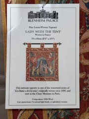 Blenheim Palace Fine wool woven tapestry «Lady with The Tent, France 70X60 CM
