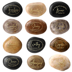 Bible Verses Scripture Stones Gifts Christian Inspirational Rocks Engraved Stone