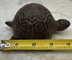 Small Rustic Primitive Cast Iron TURTLE 4.5″ L x 3.5″ W x 2″ H Decorative EUC