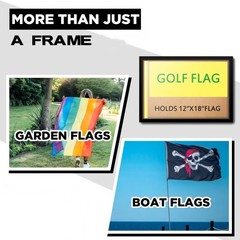 Compact Black Golf Flag Frames – 2 Pack for 12» x 18» Flags, 19.7» x 13.7