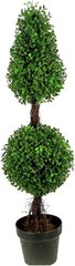 Lush 36″ Artificial Topiary with 2 Ball Shape Design – Ideal for All Seasons