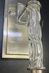 UTTERMOST CAMPANIA Single Light Sconces Sculpted Clear Acrylic Accents Stainless