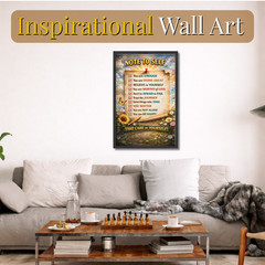 Note to Self Inspirational Wall Art Mental Health Framed Poster 11×17