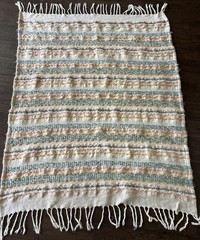 London Kaye Throw Multicolor Striped Embroidered Fringe Blanket 62×48 Boho