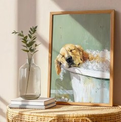 Dog Canvas Wall Art GOLDEN RETRIEVER 12 x 16 Unframed 985