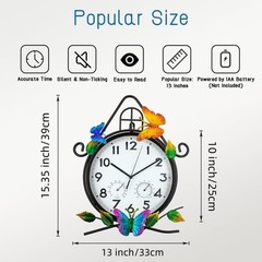 15» Large Outdoor Clock, Wall Clock with Thermometer & Humidity Silent No-Ti…