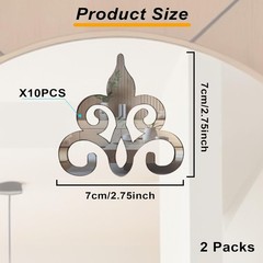20pcs Removable 3D Acrylic Mirror Wall Stickers Decorative DIY Wall Art Decals