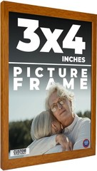 3×4 In Honey Brown Real Wood Picture Frame Width 0.75 inches | Interior Frame De