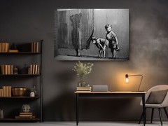 Banksy Lady Shower Peeping Boys Street Art Canvas Print – Ready to Hang Decor