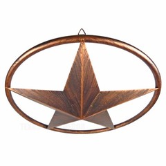 Large Metal Barn Star Round Smooth Ring Wall Decor Rustic Western 23 1/4 in