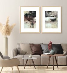 16×20 Picture Frame Matted to 11×14 Set of 2, Natural Solid Oak Wood Frame 16…