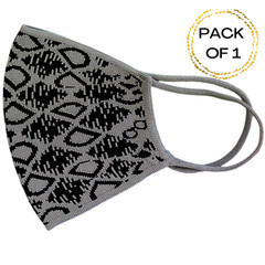 Solid knitted Face Mask two layers reusable washable bandanas Gray Black