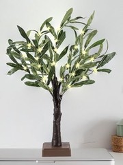 2FT Light Up Artificial Olive Tree with LED Lights, Battery or USB Powered