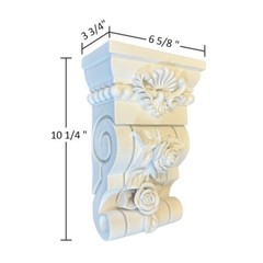 2-Pack Rose Corbel 6 5/8″ W x 3 3/4″ D x 10 1/4″ H High Density PU OC-031