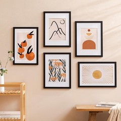 11×14 Picture Frame Set of 5 in Black, Display 8×10/8.5×11 Photo with