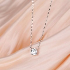 EAMTI 925 Sterling Silver Necklace for Women 0.5/0.8/1CT Round Cut Cubic Zirc…