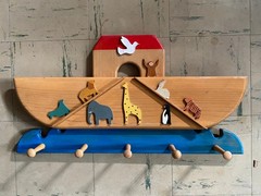 Vintage hand-crafted Noah’s Ark coat rack — Provenance history avail. for buyer