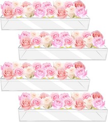 4Pcs Acrylic Flower Vase with 64 Holes,63 inch Decorative Long Clear Vase Mod…