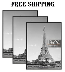 18X24 Frame Black 3 Pack, Poster Frames 18 X 24 for Horizontal or Vertical Wall