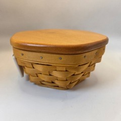 Longaberger 1998 7in Generations Basket 13757 Lid Protector Tie-On USA