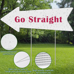 Blank-Arrow-Signs Bulk with Stakes 3 Pack 17 X 6 Inches Wedding Directional Yard