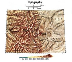 COLORADO TOPOGRAPHY ROAD MAP GLOSSY POSTER PICTURE PHOTO PRINT BANNER co 9724