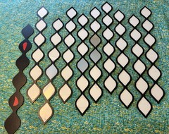 Set Of 10 – Acrylic Mirror Teardrop Black Frame Strips – Wall Decor – Self-stick
