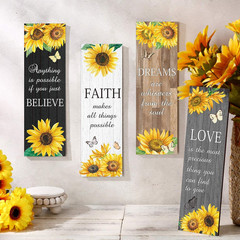 4 Pcs Sunflower Wall Decor Inspirational Sunflower Kitchen Decor and Accessories