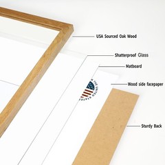 Oak Wood Picture Frames – Natural Solid Wood Glass Photo Frames Wall Tabletop