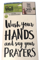 Main Street Wall Stickers Wash Your Hands and Pray Germs & Jesus Removable Decal