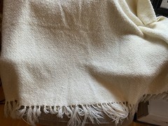 Vtg Churchill Weavers Ivory Throw Blanket 48 X 68” Handwoven Berea, Kentucky USA
