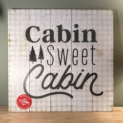 P. Graham Dunn Cabin Sweet Cabin Wood Hanging Rustic Wall Sign Lake House Decor