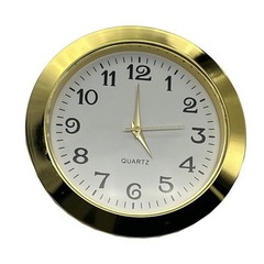 55mm Round Quartz Clock Insert Mini Clock Movement Elegant Gold/Silver Bezel