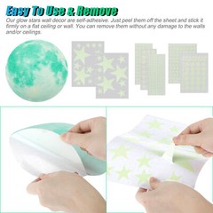 3D Glow In The Dark Luminous Stars Moon Wall Stickers Space Kid Ceiling Decor US
