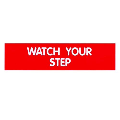 Sign, Red Engraved, Watch Your Step, 2 x 8 Inches (098008)