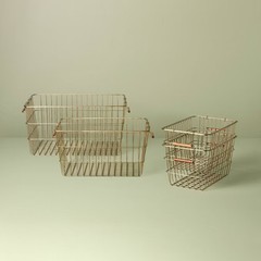 Medium Rectangular Brass Wire Storage Basket – Hearth & Hand with Magnolia